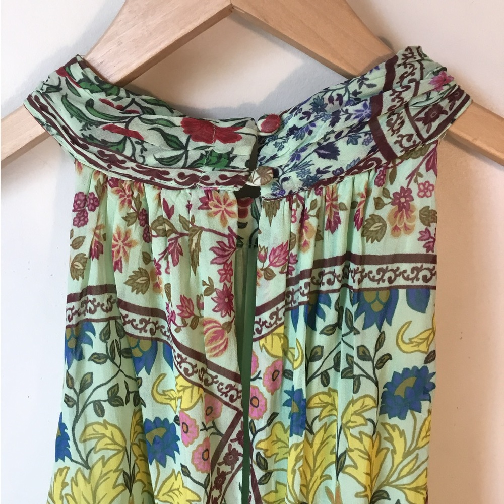 Anthropologie Somerset Halter Maxi Green Floral with Pockets Dress NWT - Picture 6 of 7